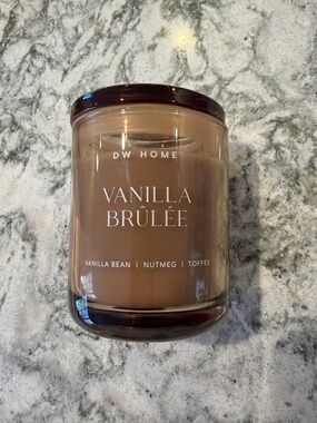 DW Home Vanilla Brûlée Scented Candle - Caramel Brown Glass